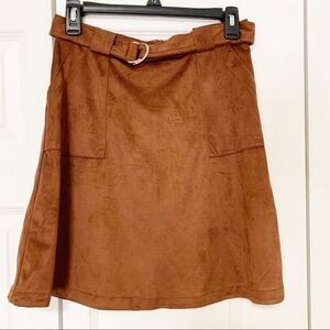 Forever21 Suede Brown Skirt With Belt Sz. S